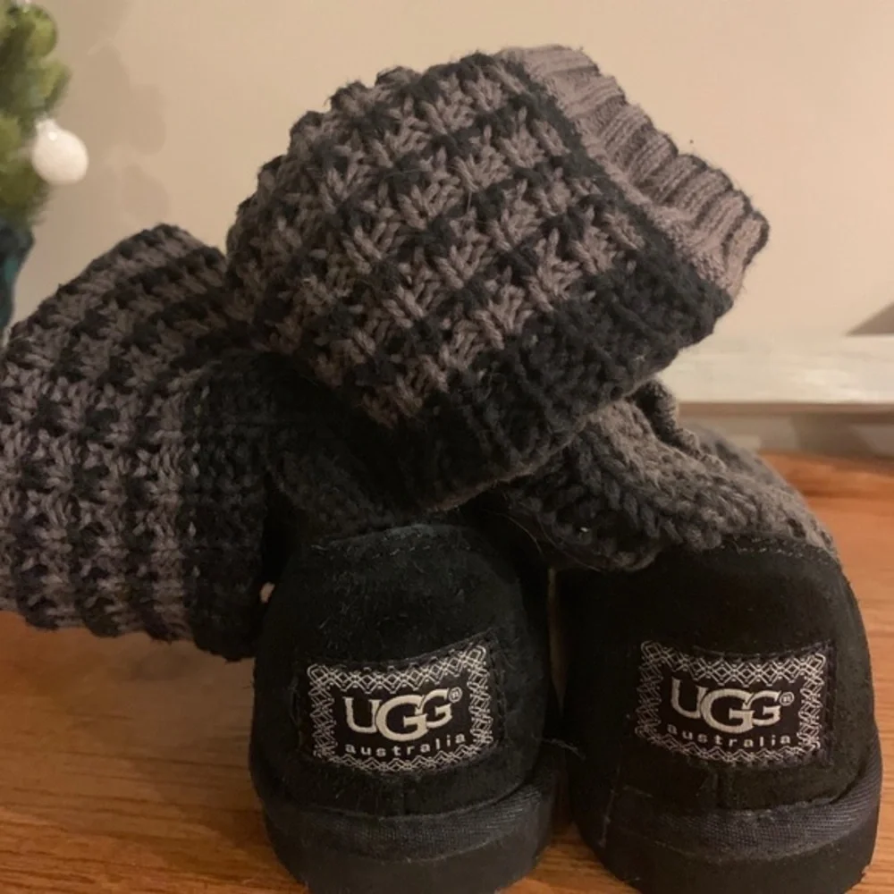 UGG Black Cable Slouch Boots Women’s 5